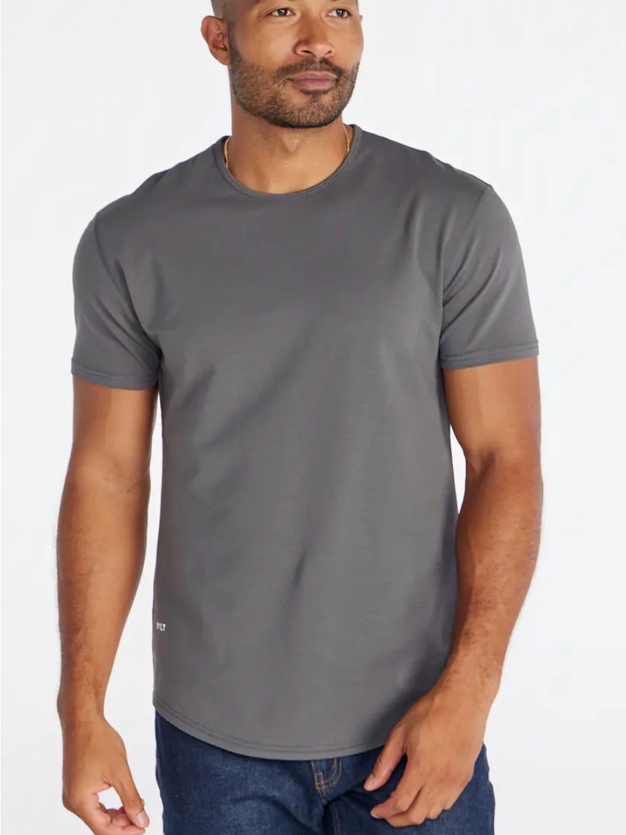 Bylt Drop-Cut Lux Men's Crewneck Short Sleeve T-Shirt - Charcoal Gray - Small